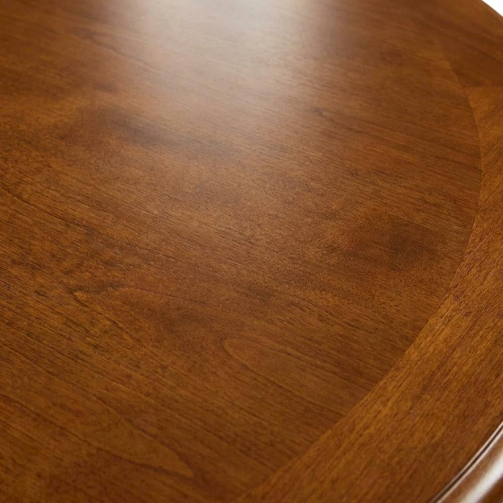 Oval Dining Table Solid Wood Expandable Table for 6 with 18" Butterfly Leaf, Classic Pedestal Base for Kitchen and Dining Spaces, Saddle Brown