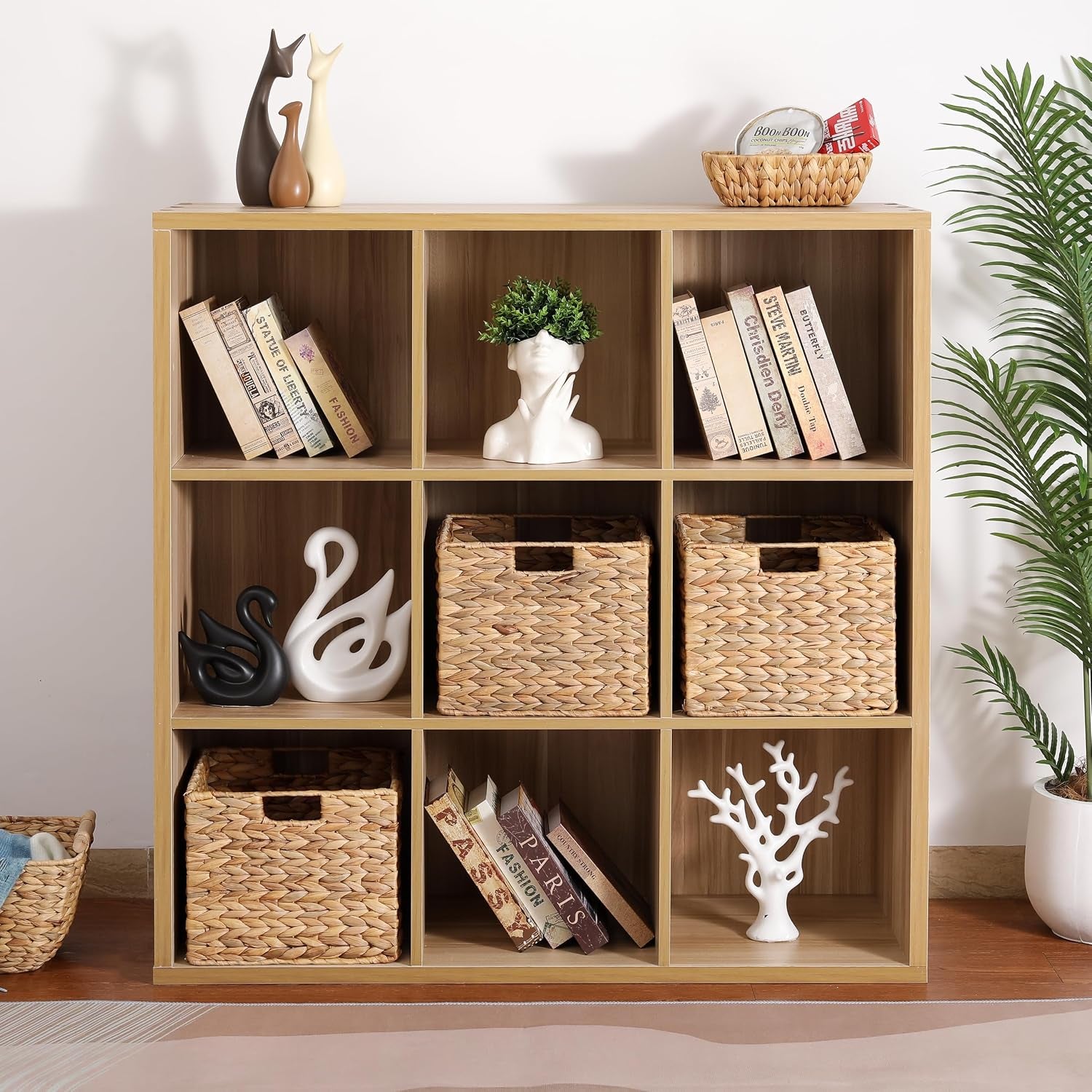 Woven water hyacinth storage baskets set of three