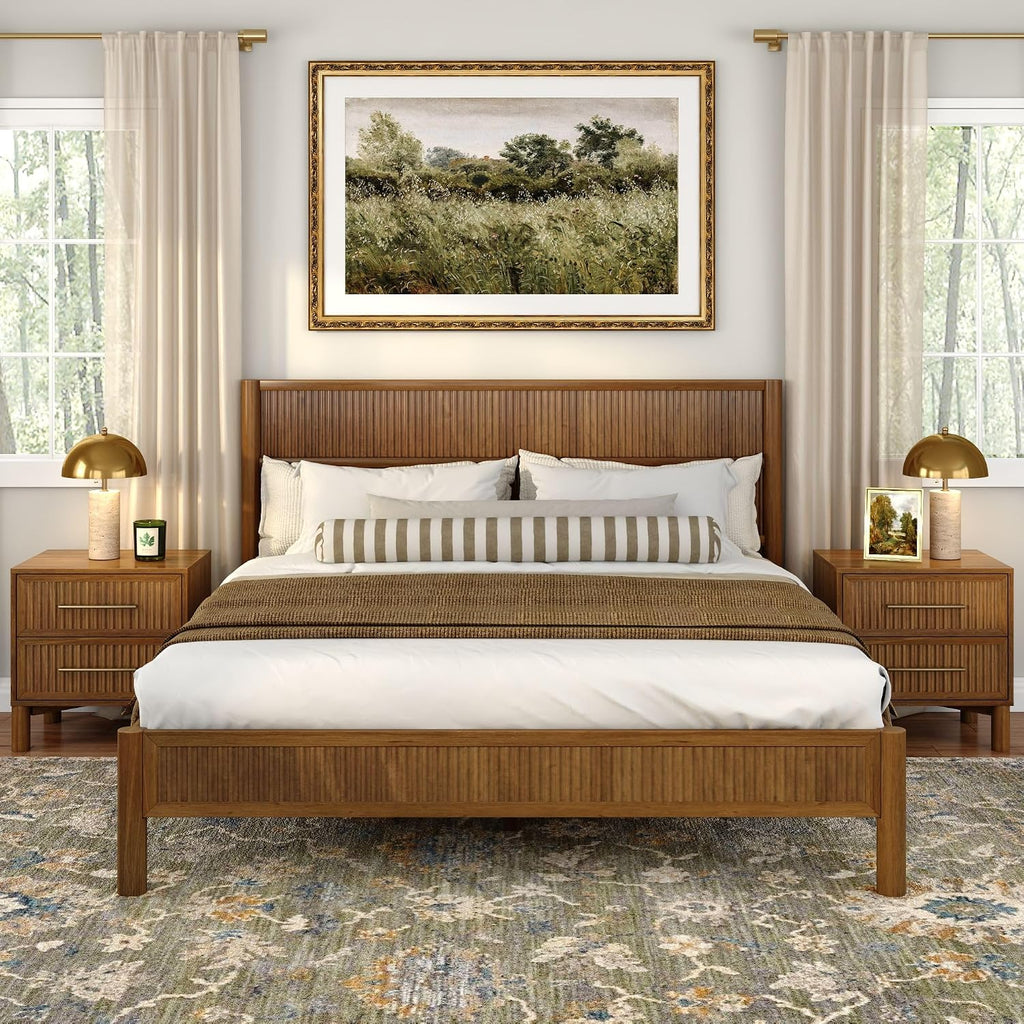 Sera 2-Drawer Nightstand, Pecan