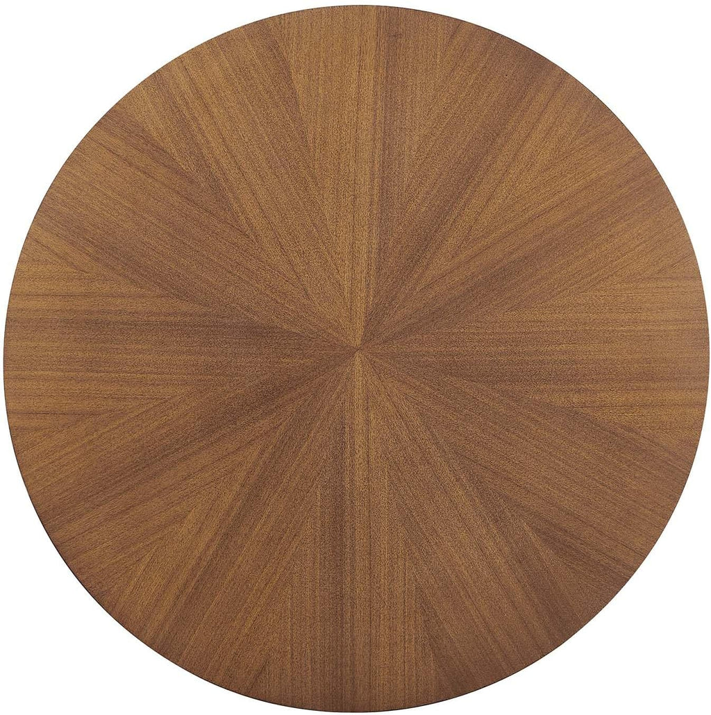 EEI-6557-WAL Crossroads round Wood Coffee Table, Walnut