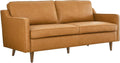 Impart Upholstered Genuine Leather Sofa in Tan