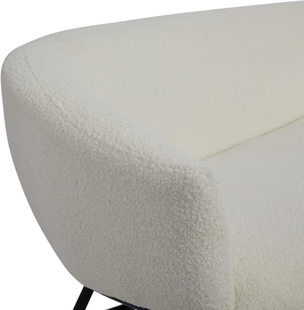 Creative Co-Op Bowery Boucle Upholstered Sofa, White