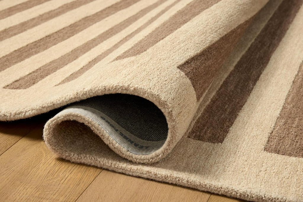 Loloi Leanne Ford Craven Oatmeal/Bark 7'-9" X 9'-9" Area Rug | CVN-05 Approx. 8X10 Beige Living Room Dining Room Bedroom, Classic, Organic, Hand-Tufted, Area Rug