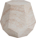Beige travertine hexagonal side table