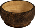 Creative Co-Op round Paulownia Wood Decorative Bowl, Marbled Brown Finish
