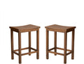 Amantani Outdoor Acacia Wood Counter Stools, 2-Pcs Set, Mahogany Brown