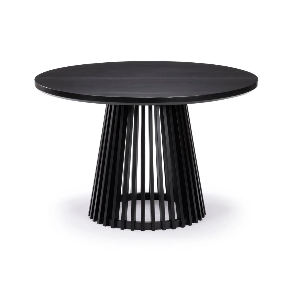 48" Lido round Dining Table, Solid Wood Minimalist Kitchen Table for 4, Black