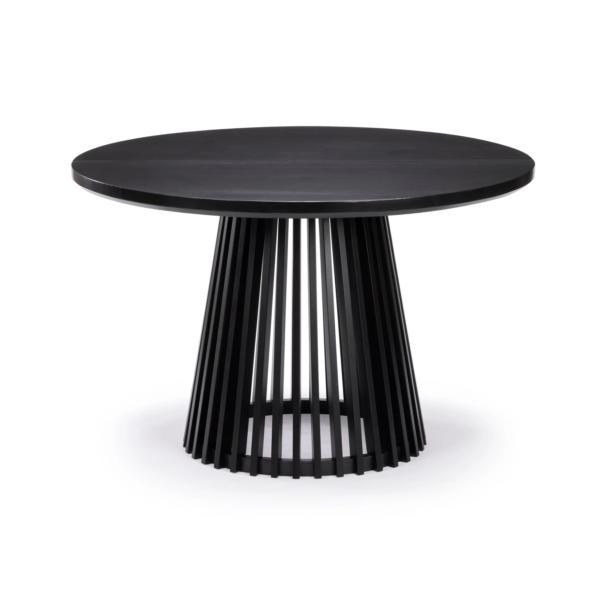 48" Lido round Dining Table, Solid Wood Minimalist Kitchen Table for 4, Black