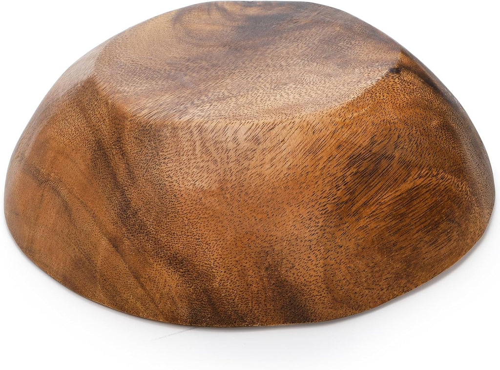 Wooden Decorative Bowl, Wood round Serving Bowl, Walnut Tray Dish Kitchen Dining for Fruits, 9.4" Diameter X 2.5" Height, Seamless