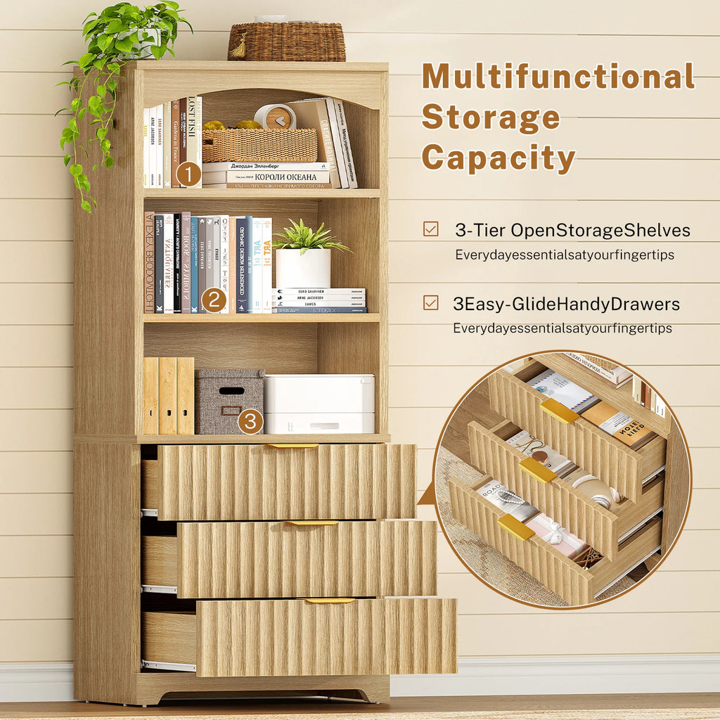 Tall Bookshelf, Bookshelves and Bookcases with Drawers