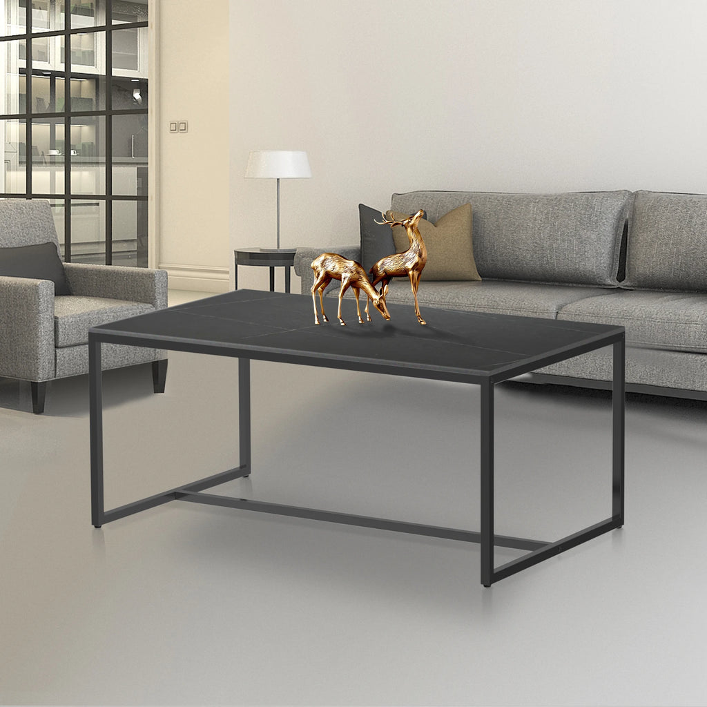 Marble and metal frame accent table
