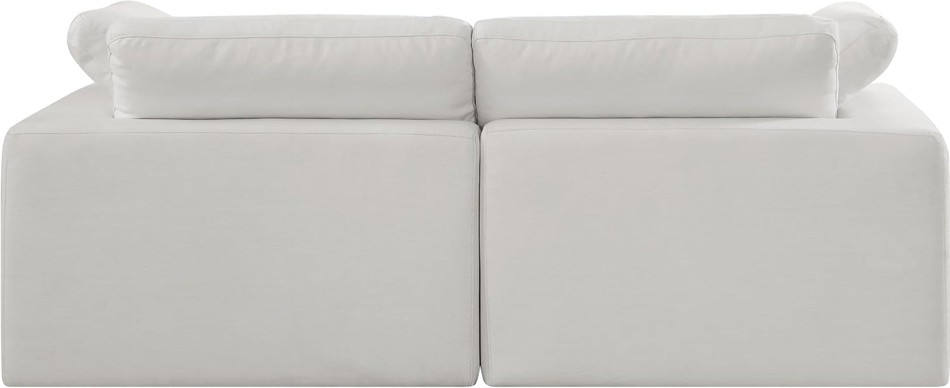187Cream-S80 Comfy Collection Modern | Contemporary Upholstered Modular Sofa with Cream Linen Textured Fabric Upholstery, down Feather Cushions, 80" W X 40" D X 34.5" H, Cream