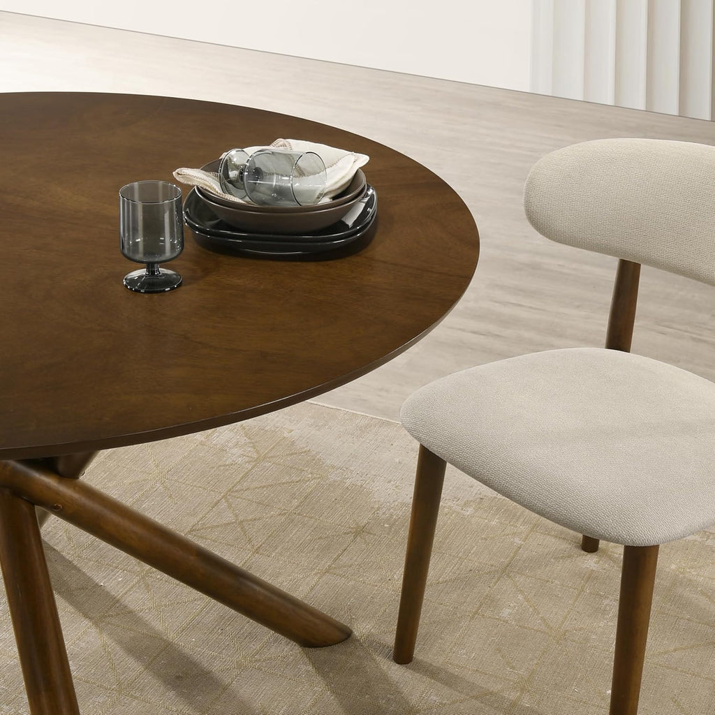 Arnott round Dining Table, Walnut Finish