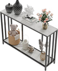 White two tier marble console table