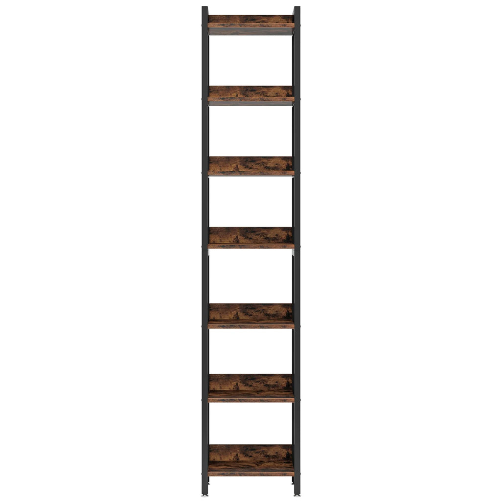 78.7 Inch Extra Tall Narrow Bookshelf, 7 Tier Skinny Bookcase for Small Spaces, Freestanding Display Shelves