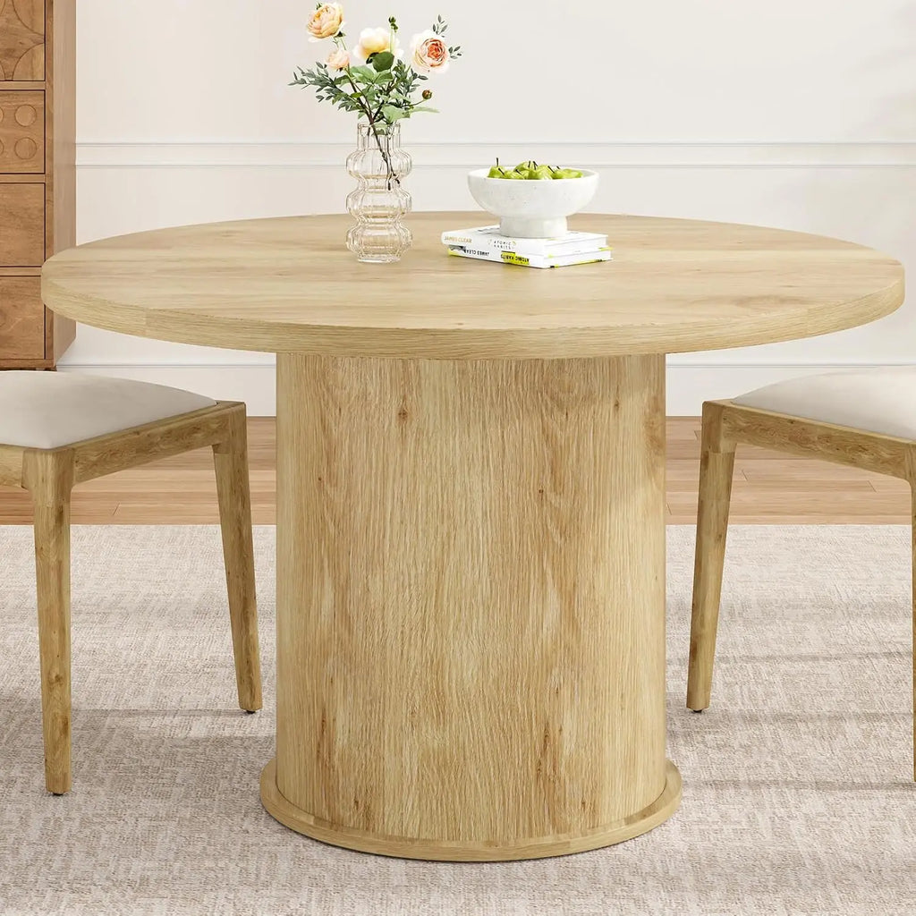 43" round Dining Table for 4 People, Small Space Kitchen Table, Modern Dinner Table with Easy Assembly for Dining Room, Apartment
