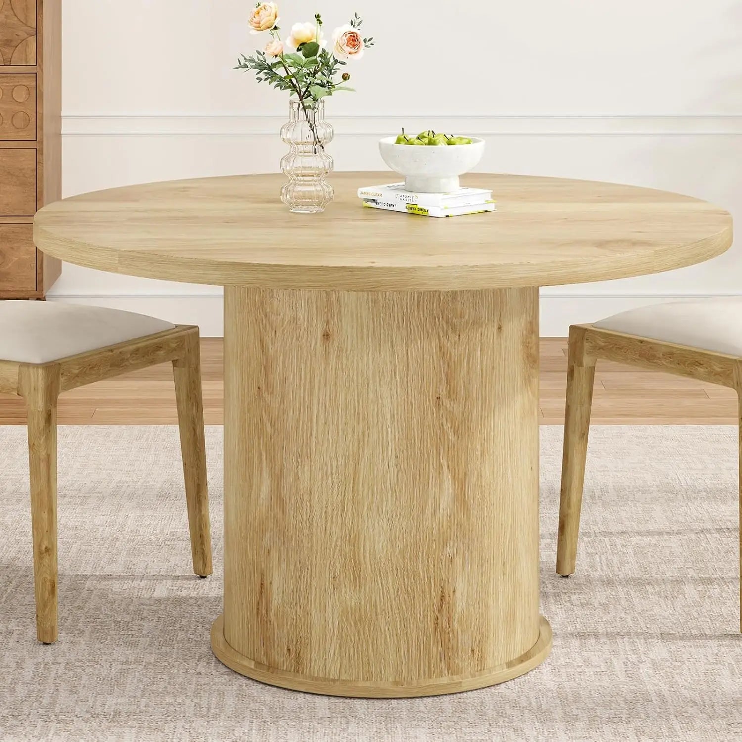 43" round Dining Table for 4 People, Small Space Kitchen Table, Modern Dinner Table with Easy Assembly for Dining Room, Apartment