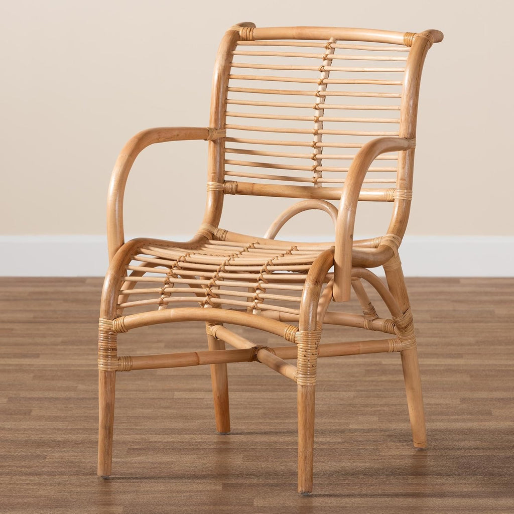 Seminyak Modern Bohemian Natural Rattan Accent Chair