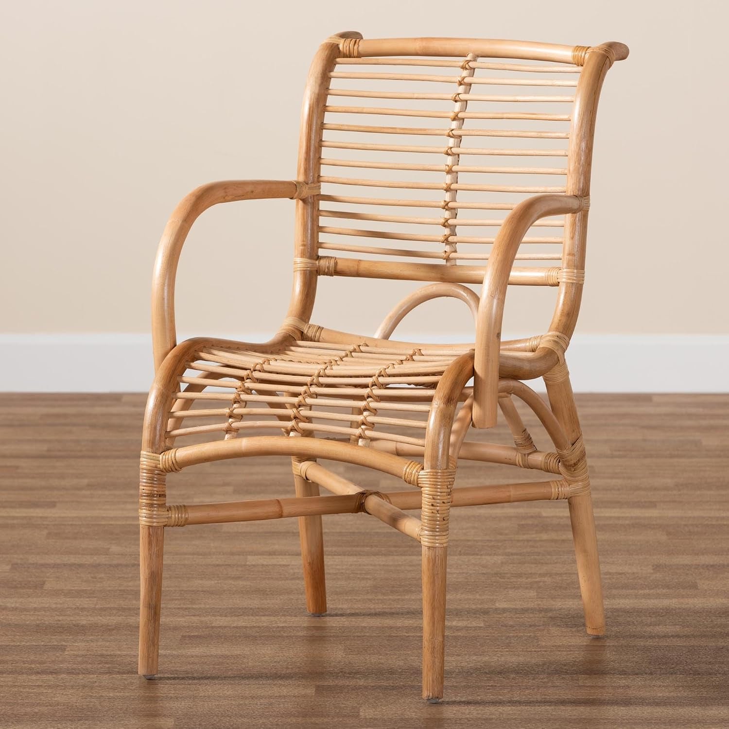 Seminyak Modern Bohemian Natural Rattan Accent Chair