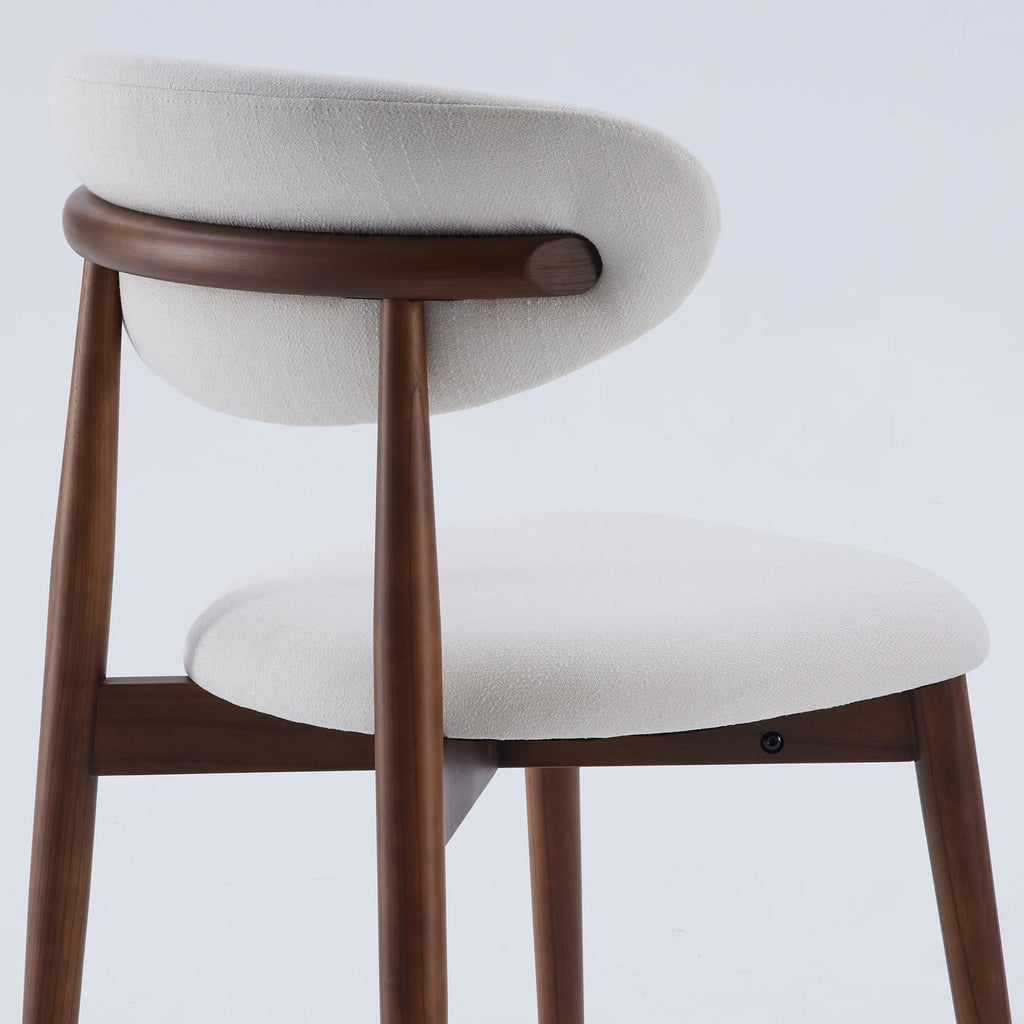 Upholstered solid wood dining chairs set of two