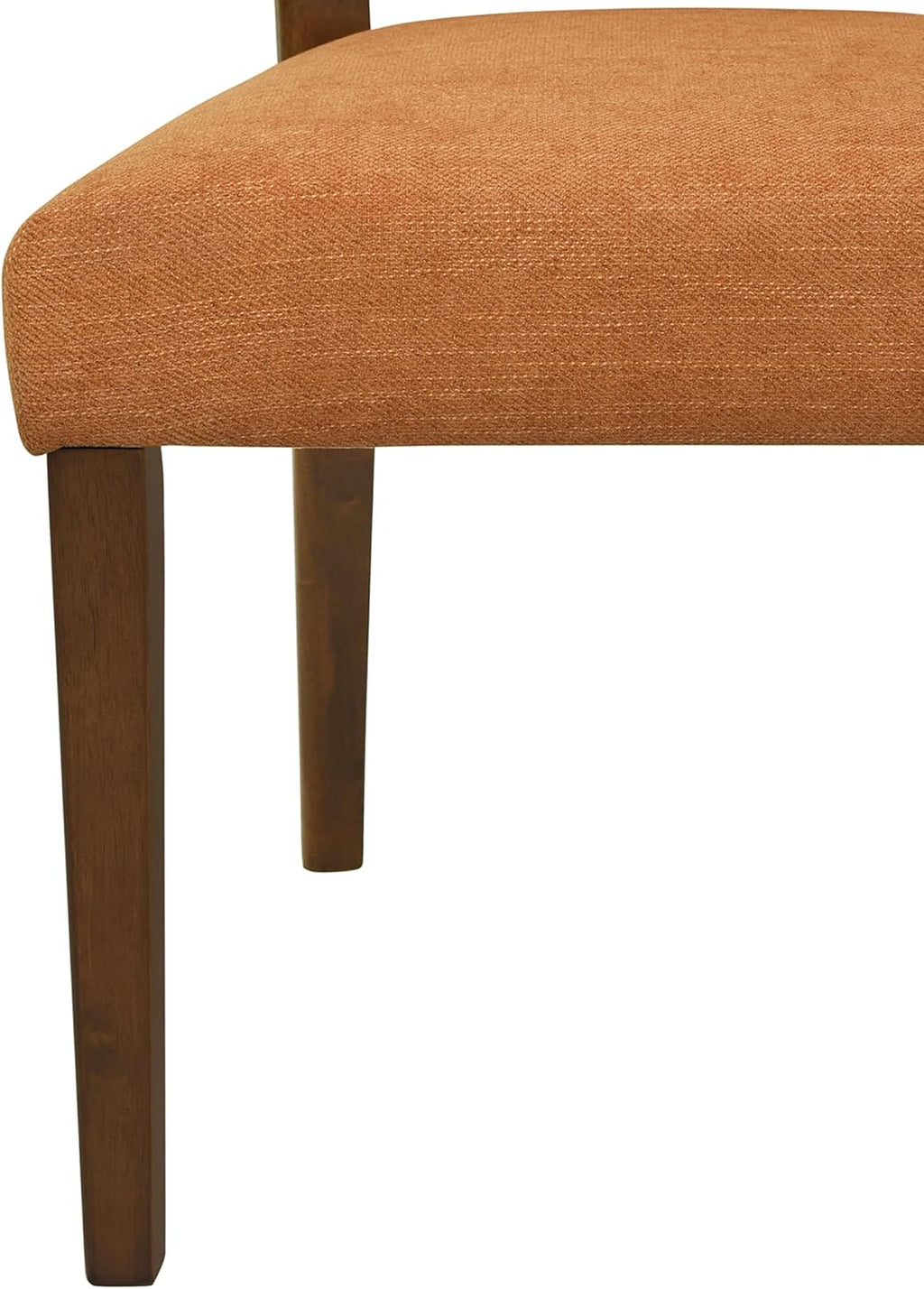 Dining Chairs Set of 2, Upholstered Armless Dining Chairs with Rattan Cane Backrest and Rubberwood Frame, Mid-Century Modern Dining Room Chairs for Kitchen and Living Room