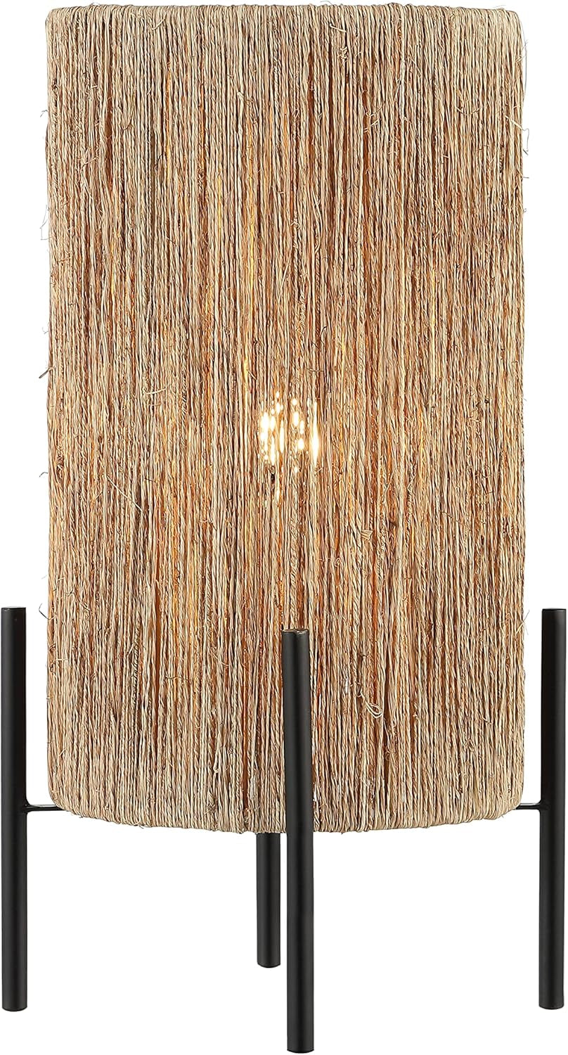 Light brown coastal rattan table lamp