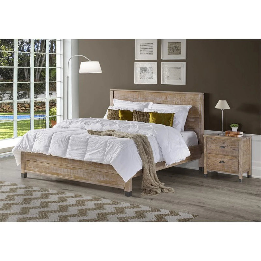 Baja Solid Wood King Platform Bed in Barnwood