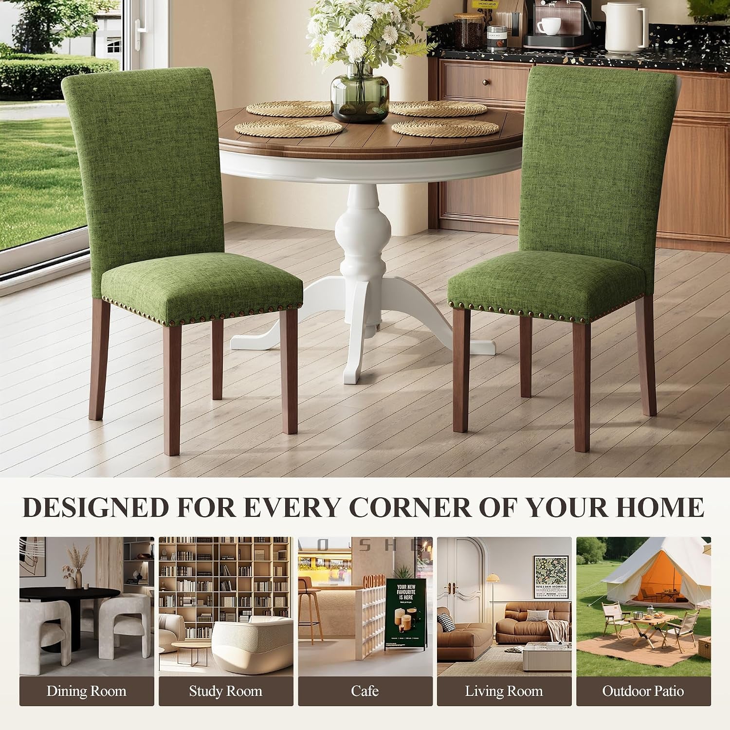 Upholstered Parsons Dining Chairs Set of 4