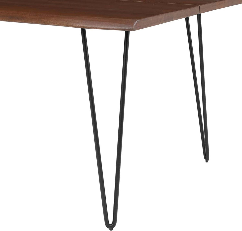 Ardor 74" Live Edge Acacia Wood Rectangular Dining Table in Black Walnut