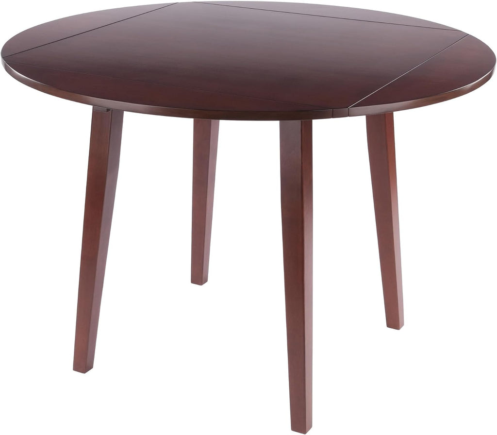 Dawson round Dining Table Drop Leaf Walnut Finish