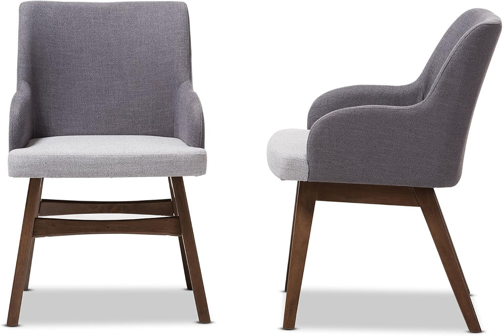Monte Mid-Century Armchair Two-Tone Grey Fabric Armchair
