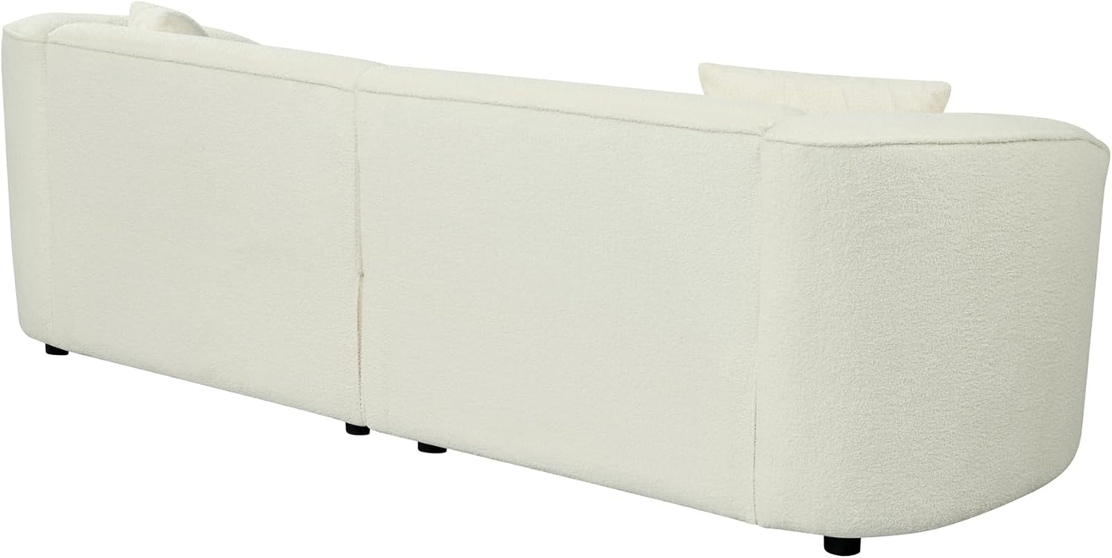 Sabbo 87.50" Boucle Upholstered Couch, Oversized 2 Seater Sofa, Curved Soft Seating Lounge Sofa Chair, Cozy Loveseat with Armrest, Reading Sofa for Living Room Home Rest, Beige