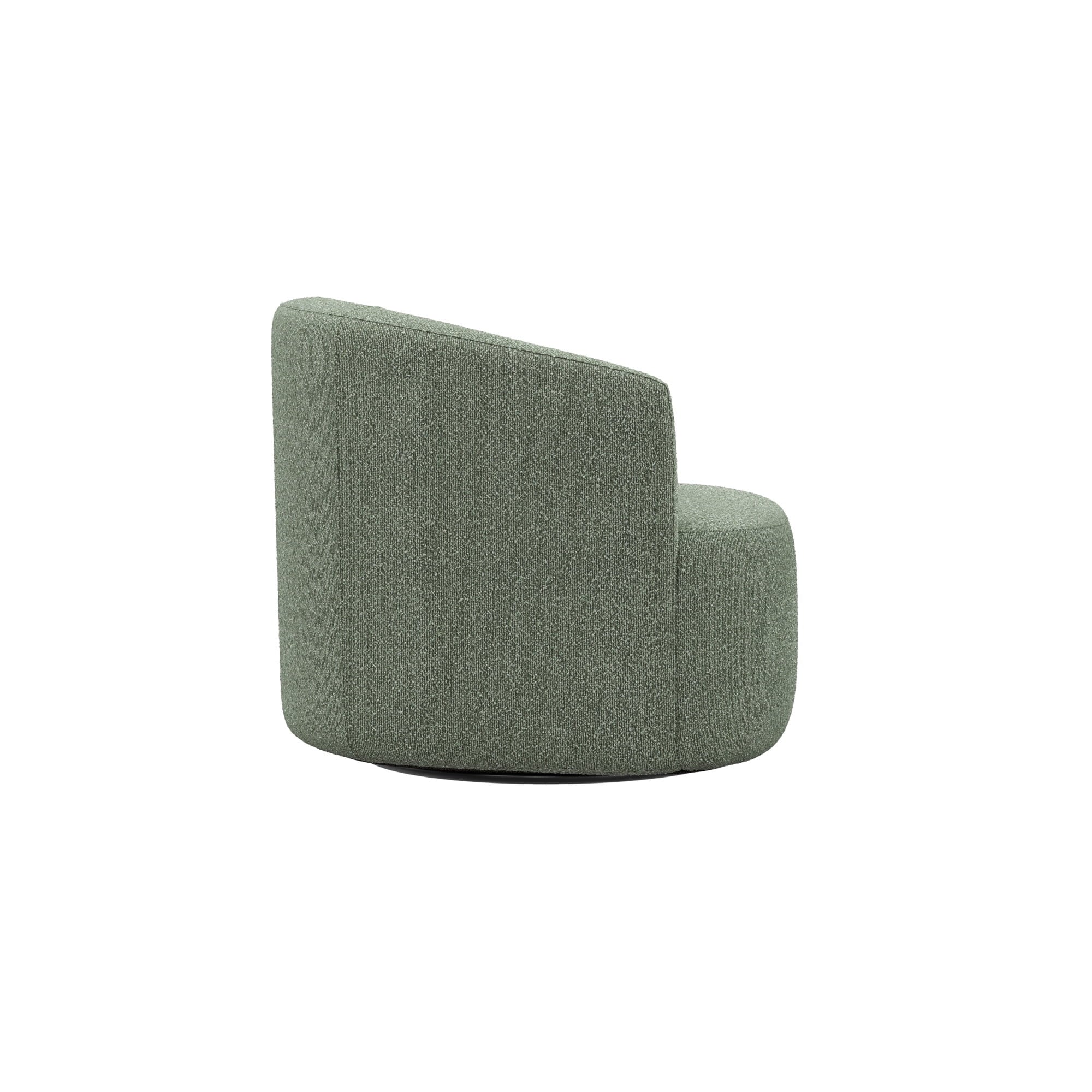 Olive boucle swivel accent chair
