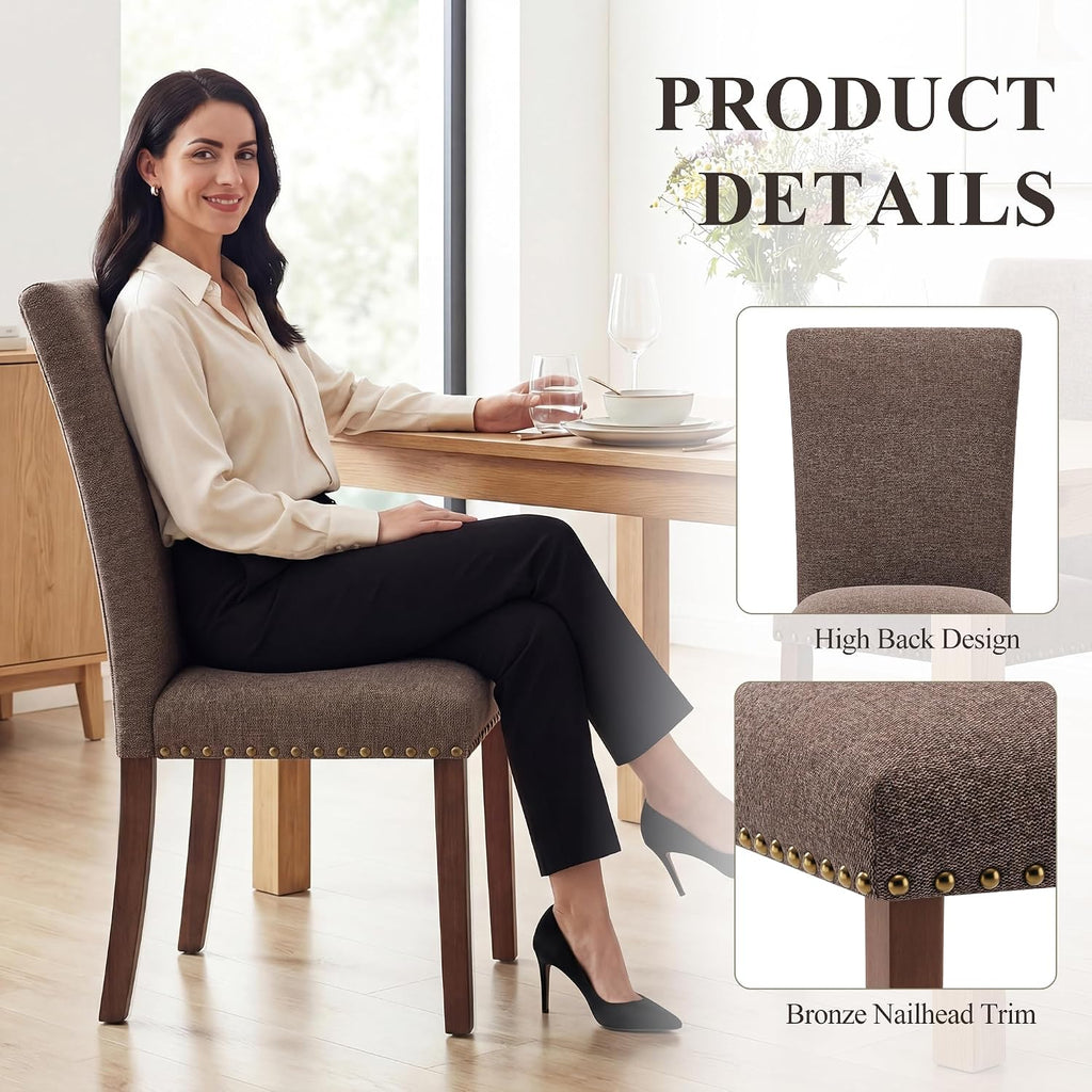 Upholstered dining chairs set of six