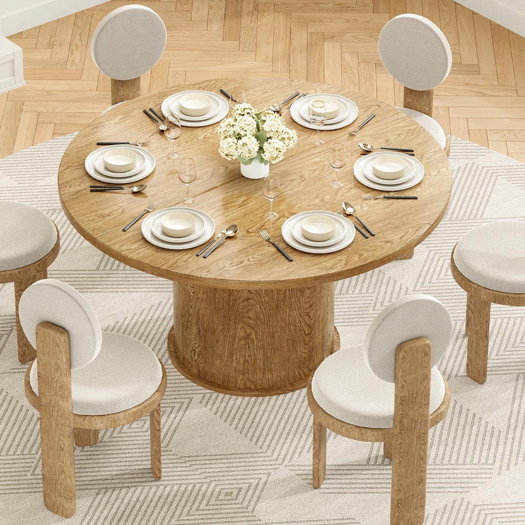 43" round Dining Table for 4 People, Small Space Kitchen Table, Modern Dinner Table with Easy Assembly for Dining Room, Apartment