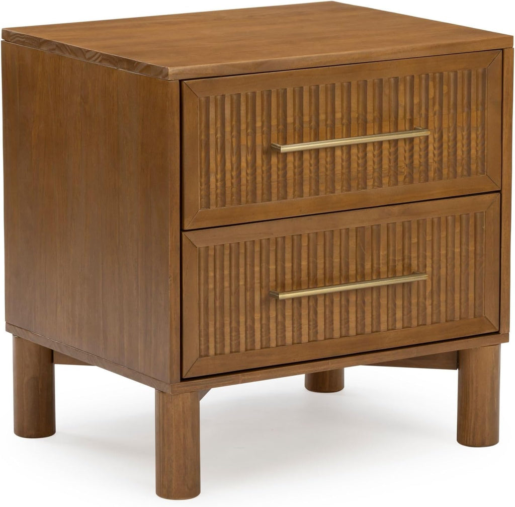 Sera 2-Drawer Nightstand, Pecan