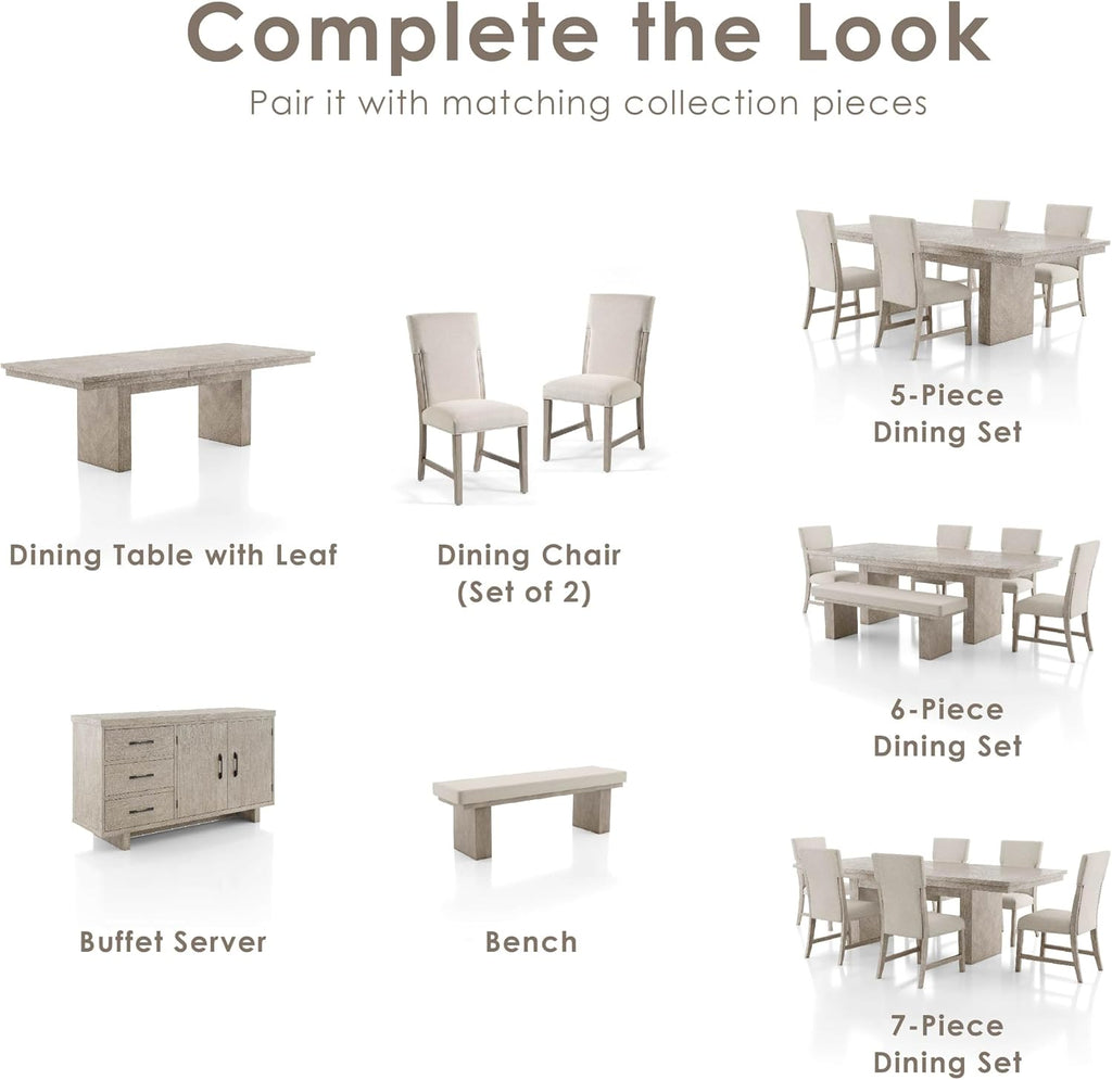 Natural wood upholstered dining bench