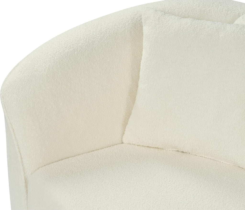 Sabbo 87.50" Boucle Upholstered Couch, Oversized 2 Seater Sofa, Curved Soft Seating Lounge Sofa Chair, Cozy Loveseat with Armrest, Reading Sofa for Living Room Home Rest, Beige