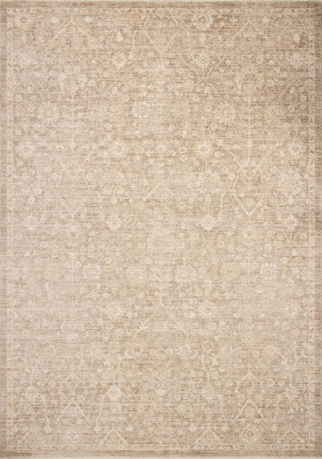 Loloi Chris Loves Julia Palma Bark/Natural 5'-3" X 7'-6" Area Rug | PLM-01 Approx. 5X7 Brown Living Room Dining Room Bedroom, Vintage Inspired, Contemporary, Traditional, Timeless, Area Rug