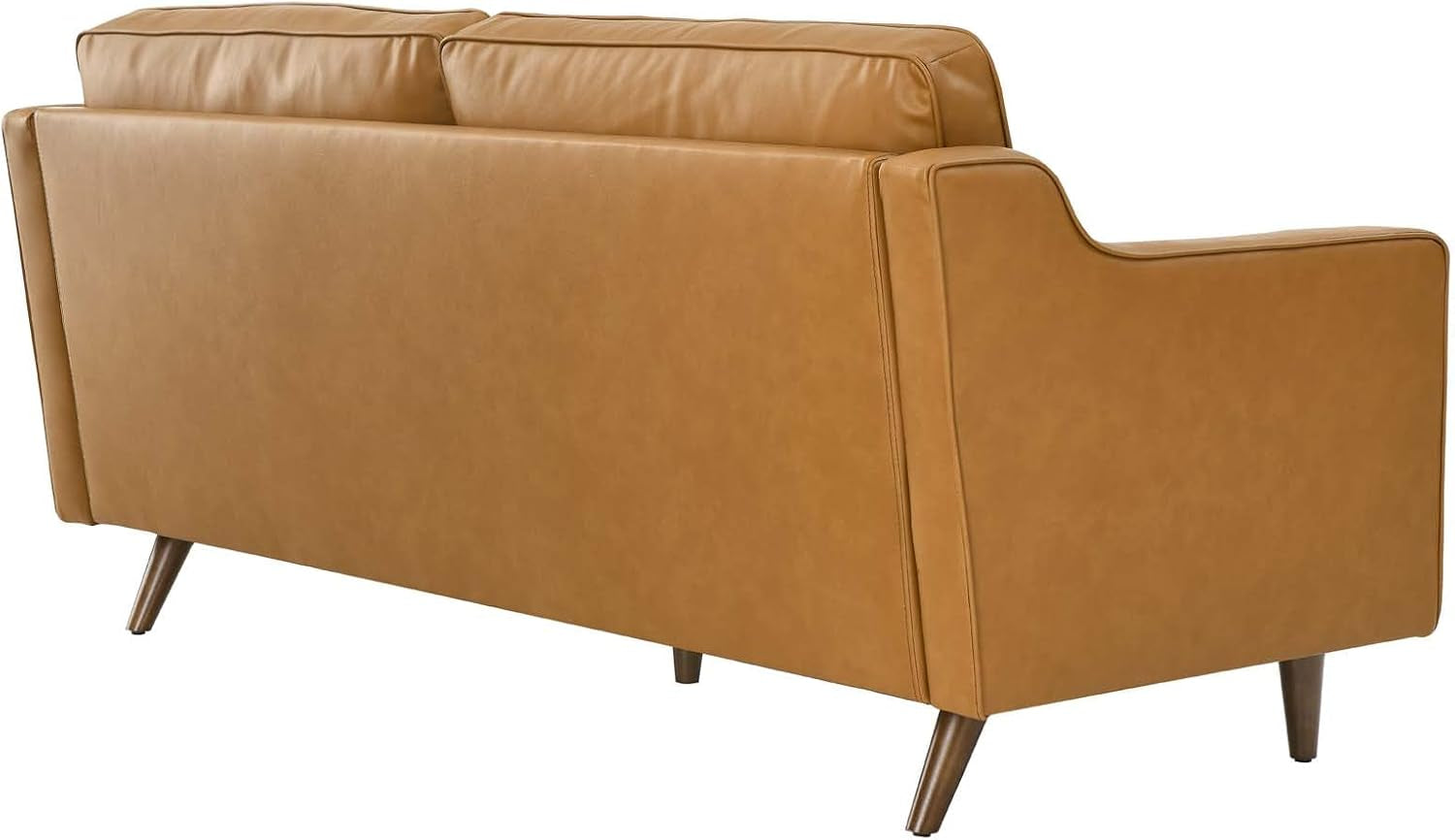 Impart Upholstered Genuine Leather Sofa in Tan