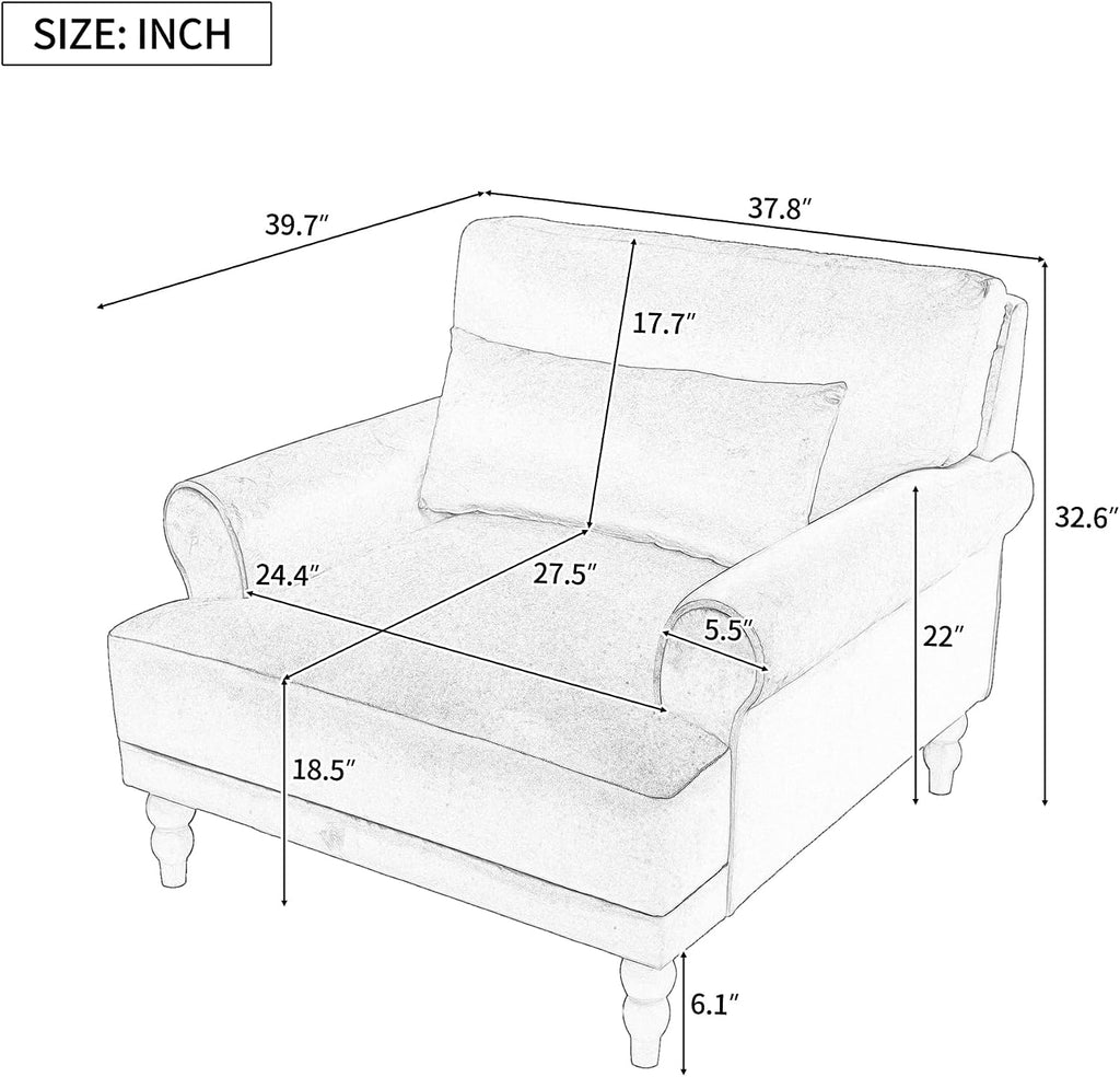 Accent Chair, Boucle Club Chair, Upholstered Lounge Chair, Large Size Armchair Roman Column Legs, Cozy Reading Single Sofa Chair for Living Room, Bedroom, Home Study, White