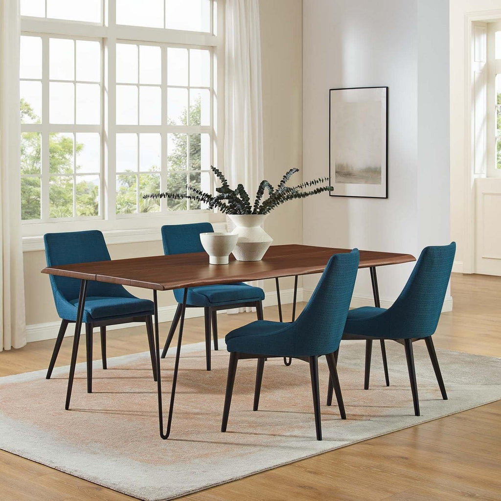 Ardor 74" Live Edge Acacia Wood Rectangular Dining Table in Black Walnut