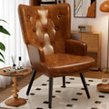 Accent Chair Upholstered PU Leather Living Room Chairs High Back Armchair, Comfy Wingback Chair for Bedroom, Reception Room
