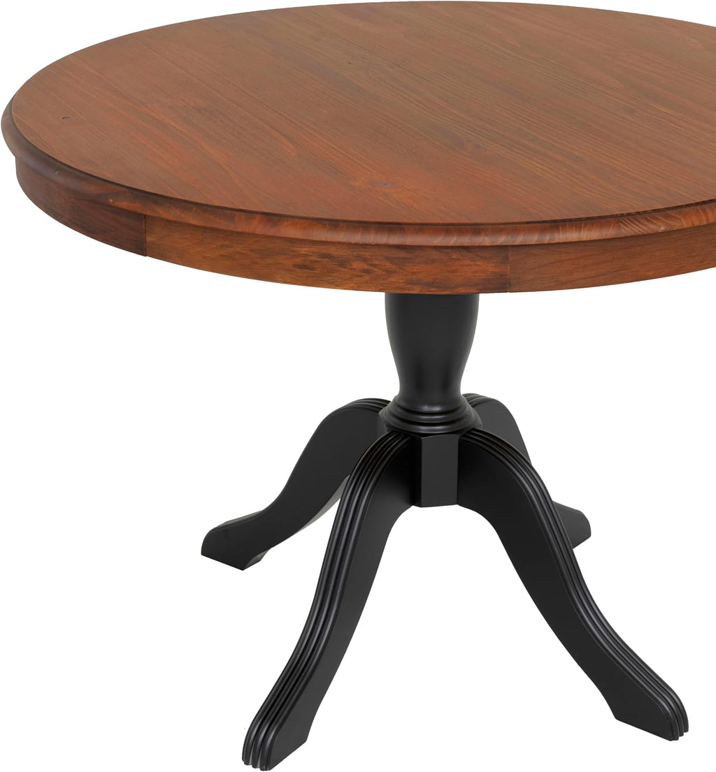 Harris Black and Walnut Pedestal round Dining Table