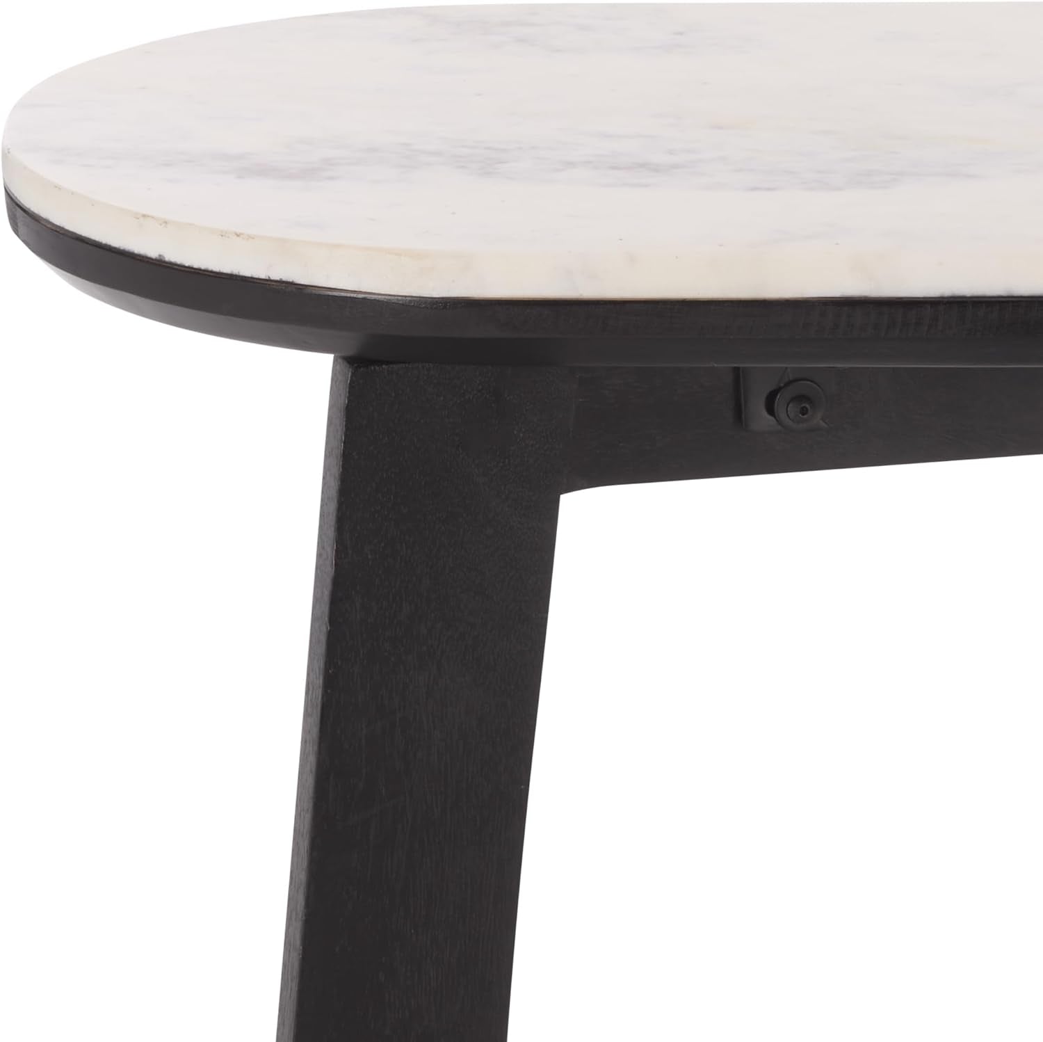 SAFAVIEH Home Collection - Shina White & Black Oval Console Table, Marble Top with Wood Base, Modern Entryway Accent (CNS3708B)