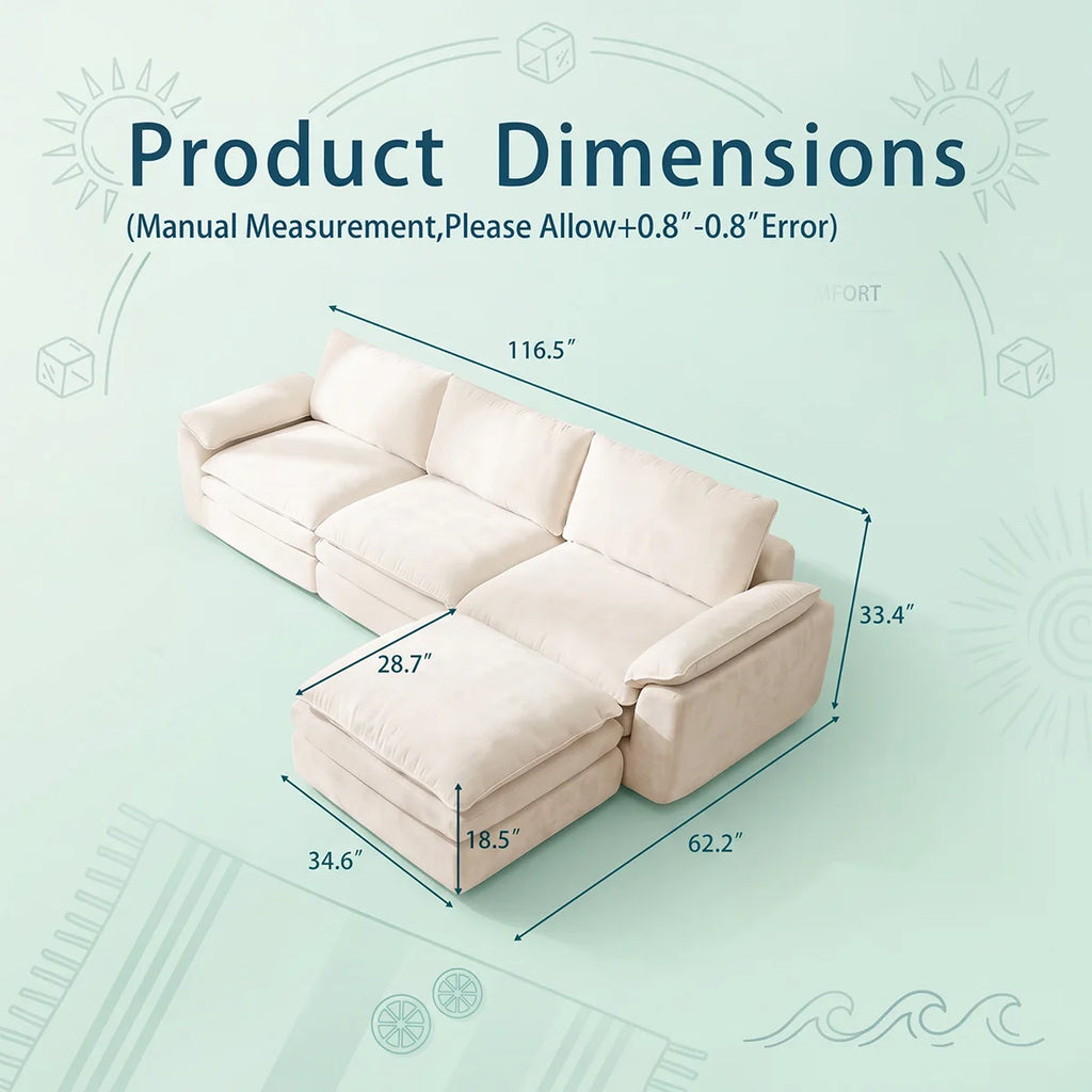 Cream modular cloud sofa