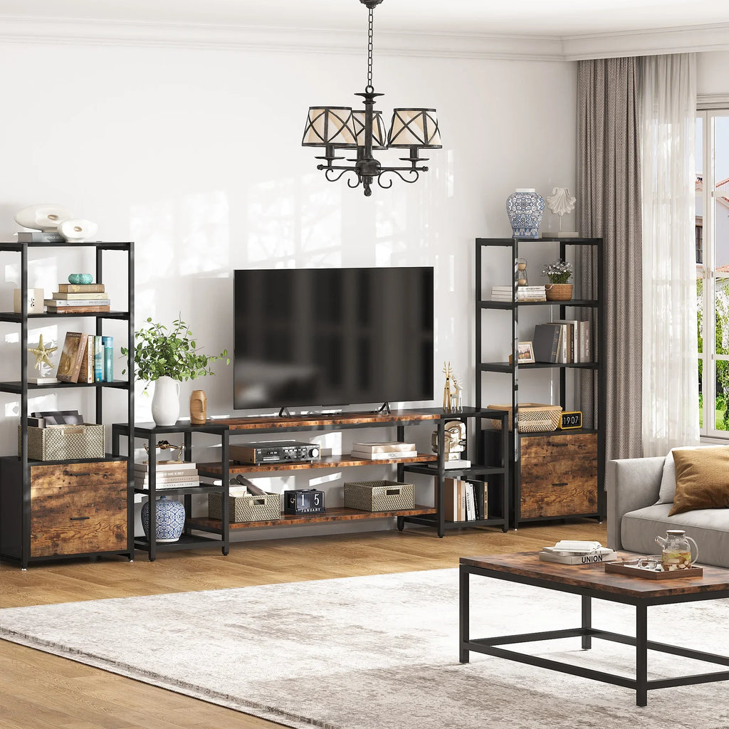 78 Inch TV Stand for Tvs up to 85 Inch, Media Entertainment Center Console Table, 3-Tier TV Console Table