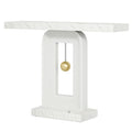 Modern Console Table, 40 Inches Narrow Sofa Entryway Table with Pendulum Shape Base, Contemporary Wood Accent Table