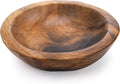 Wooden Decorative Bowl, Wood round Serving Bowl, Walnut Tray Dish Kitchen Dining for Fruits, 9.4" Diameter X 2.5" Height, Seamless