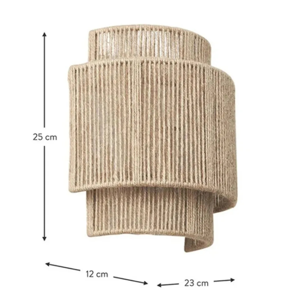 Home Vintage Design Hand-Woven Hemp Rope E27 Led Wall Lamps for Bedroom Bedside Lights Dining Room Study Wall Lighting Fixtures